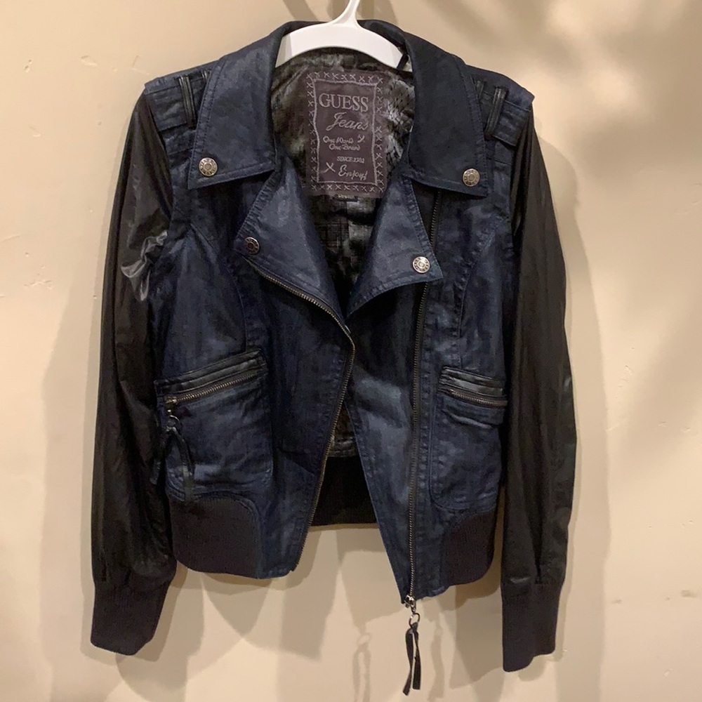 Rare Black and navy blue Guess Jean jacket